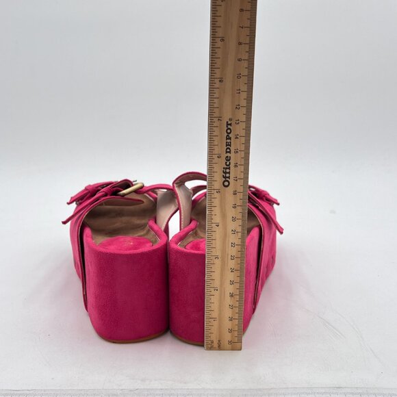 Women’s Pink Open Toe backless Espadrille Casual Flatform Platform Wedge Sandals - Picture 4 of 7